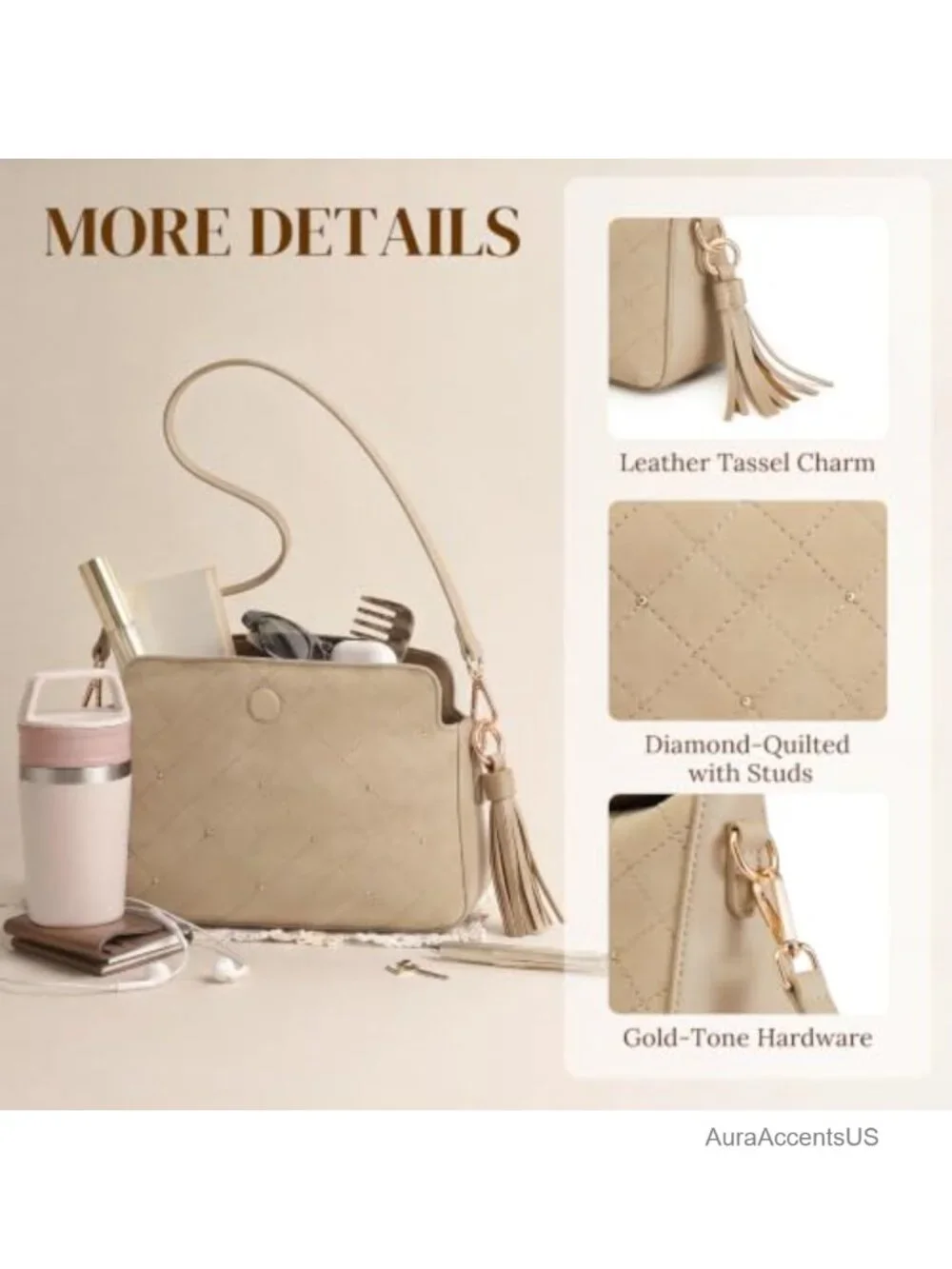 Suede Vegan Leather Hobo Shoulder Crossbody Bag with 2 Straps
